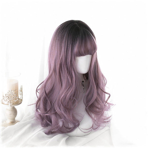 Lolita black gradient purple wig DB4871
