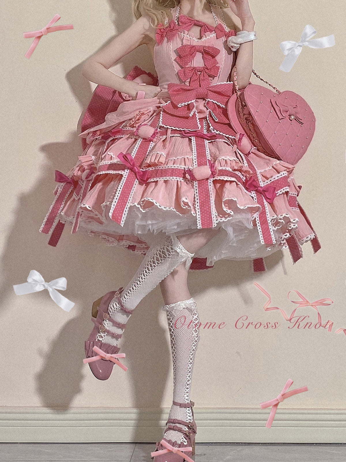 Pink Cross Knot Lolita Dress DB8108