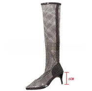 Diamond mesh stocking boots DO352