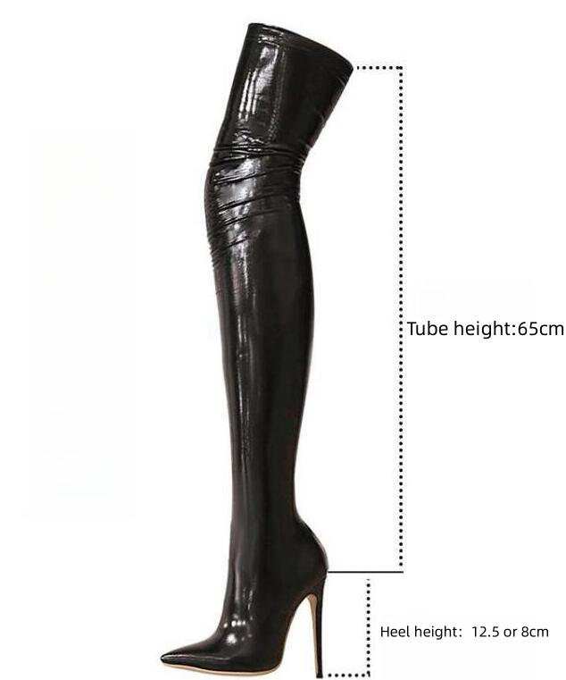 Patent leather mirrored boots DO346