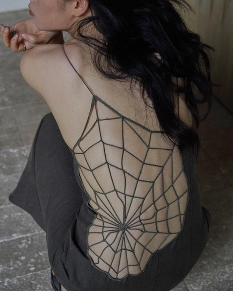 decadent cobweb see-through suspender dress DB8007