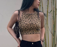 Leopard print strappy vest DO410