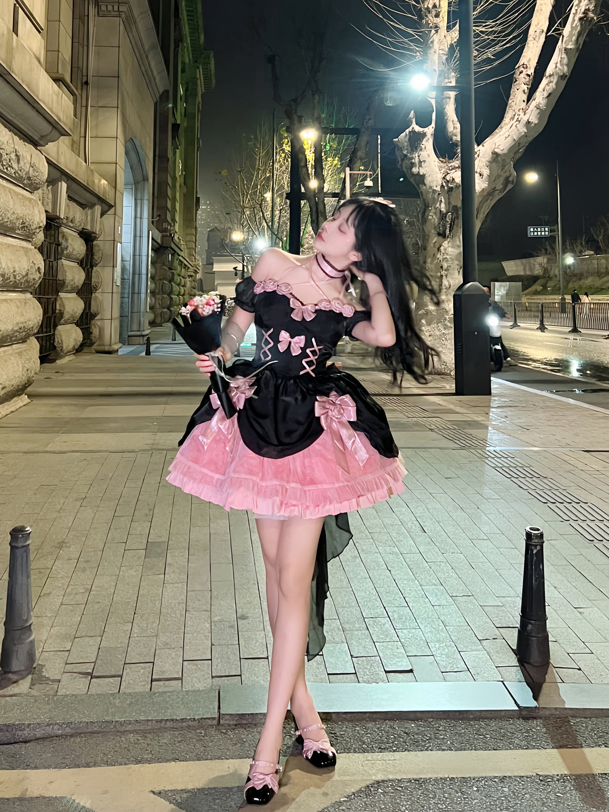 Black and Pink Princess Lolita Dress DB8098