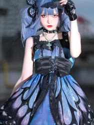 Crystal Butterfly Punk Dress DB8104
