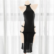 Black slit dress DO097