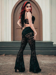 Lace see-through flared pants DO410