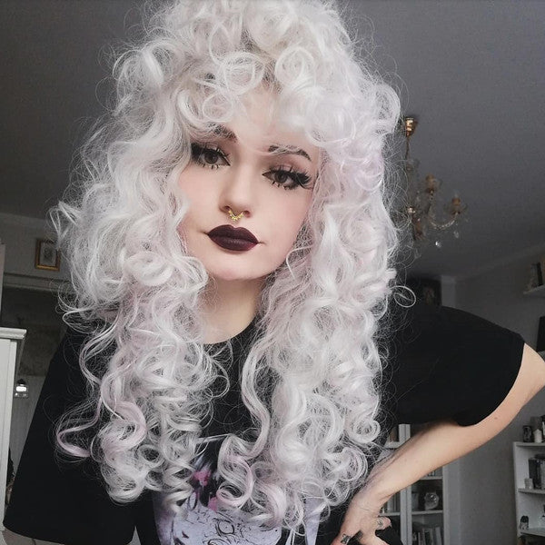 Review from Lolita Moon white mixed pink long curly wig DB5756
