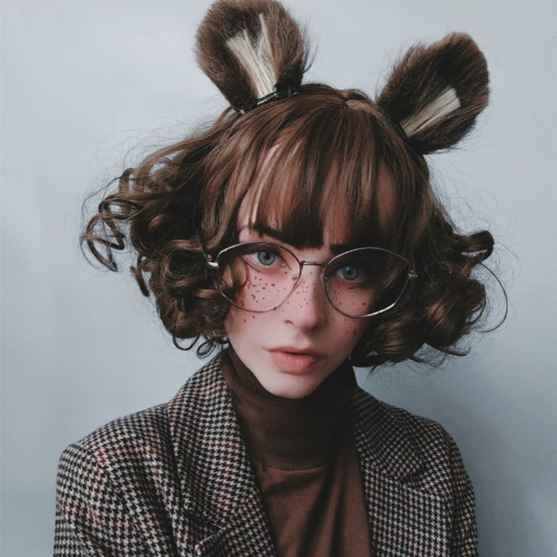 Review from Lolita bear ear brown curly wig DB5220