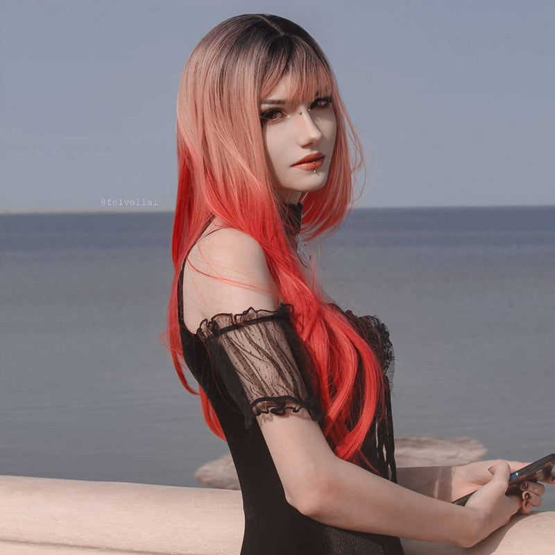 Review from Harajuku pink gradient red wig DB5739