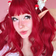 Harajuku Rose Red Long Curly Wig DB5447