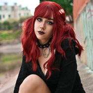 Review from Harajuku Rose Red Long Curly Wig DB5447