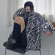 Black and white striped coat DB7840