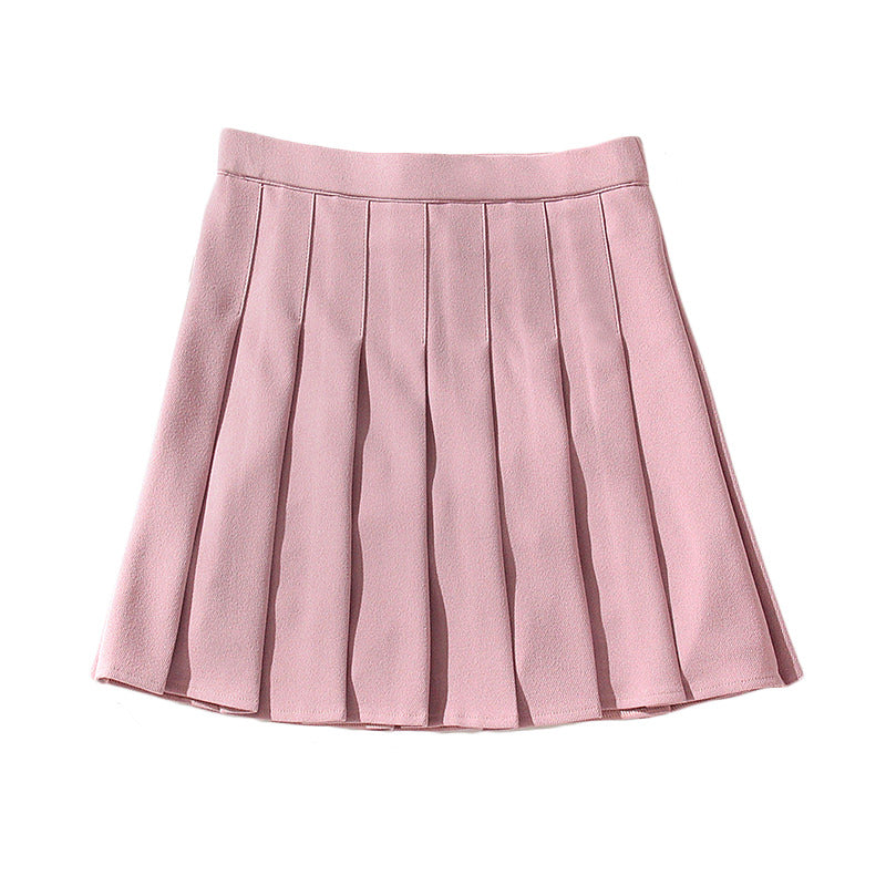 All-match solid color sports pleated skirt DB5955
