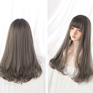 Harajuku Linen Grey Long Wig DB6322