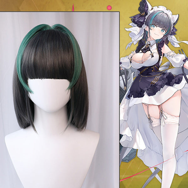 Cheshire cosplay gray + green wig DB6370