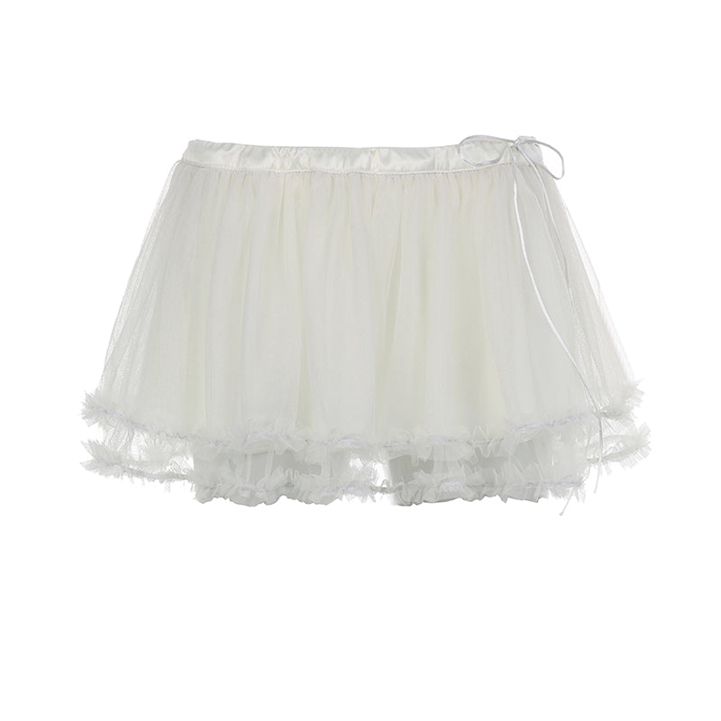 white mesh skirt  DB7919