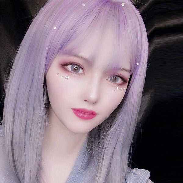 Review from Gray gradient blue purple wig DB5863
