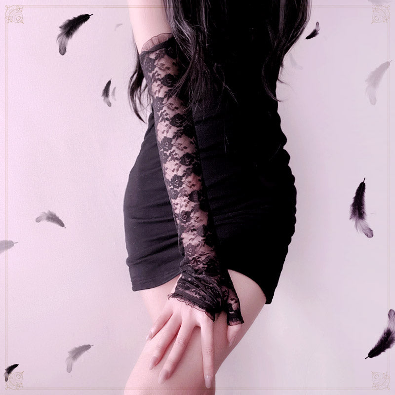 long lace gloves  DB7781