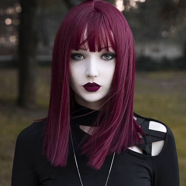 Wine red clavicle wig DB4074