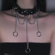 Dark Punk Metal Ring Stud Collar DB7635