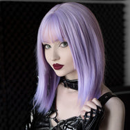 Lolita purple gray mid-length wig DB6027