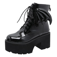 Winged patent leather Martin boots DB7324