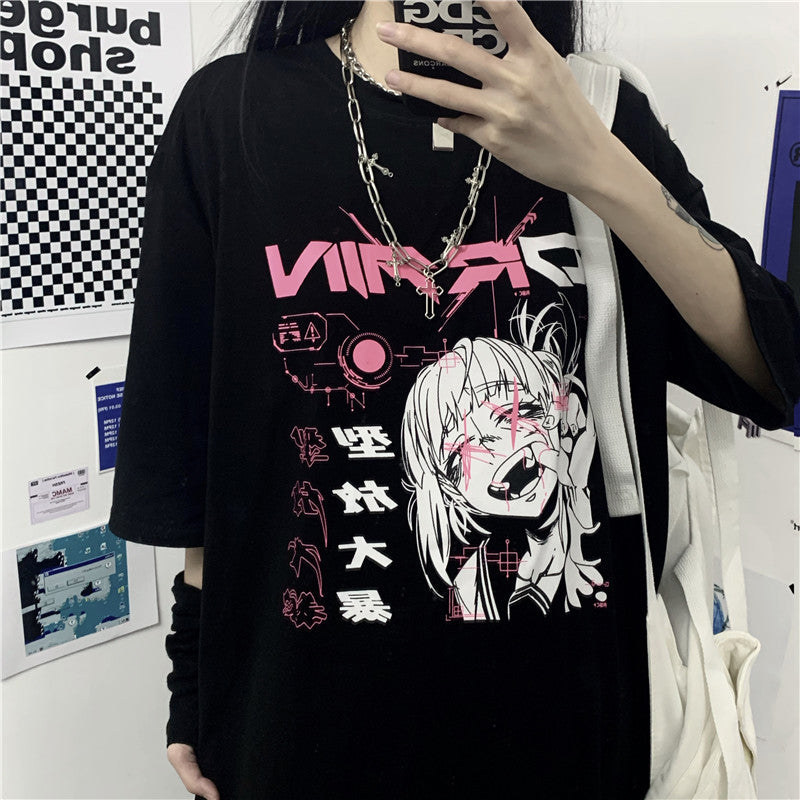 Anime printed short-sleeved T-shirt DB5795