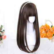 Long brown straight wig DB5451