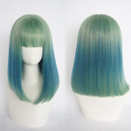 Green gradient blue clavicle wig DB4113