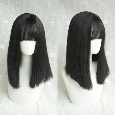Natural black long wig DB4071