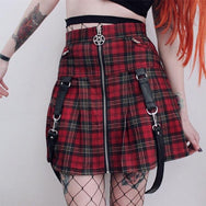 High waist strap A-line skirt DB2012