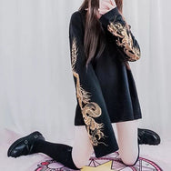 Chinese dragon embroidery long sweater DB4994