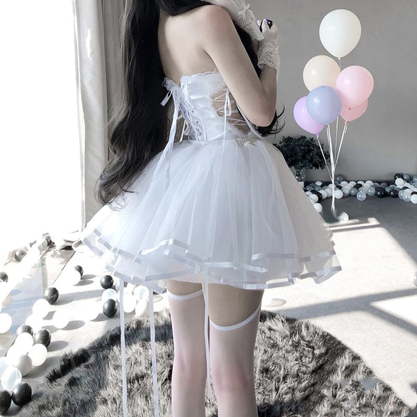 Lolita lace pleated skirt DB6431
