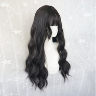Black horn long curly hair wig DB4120
