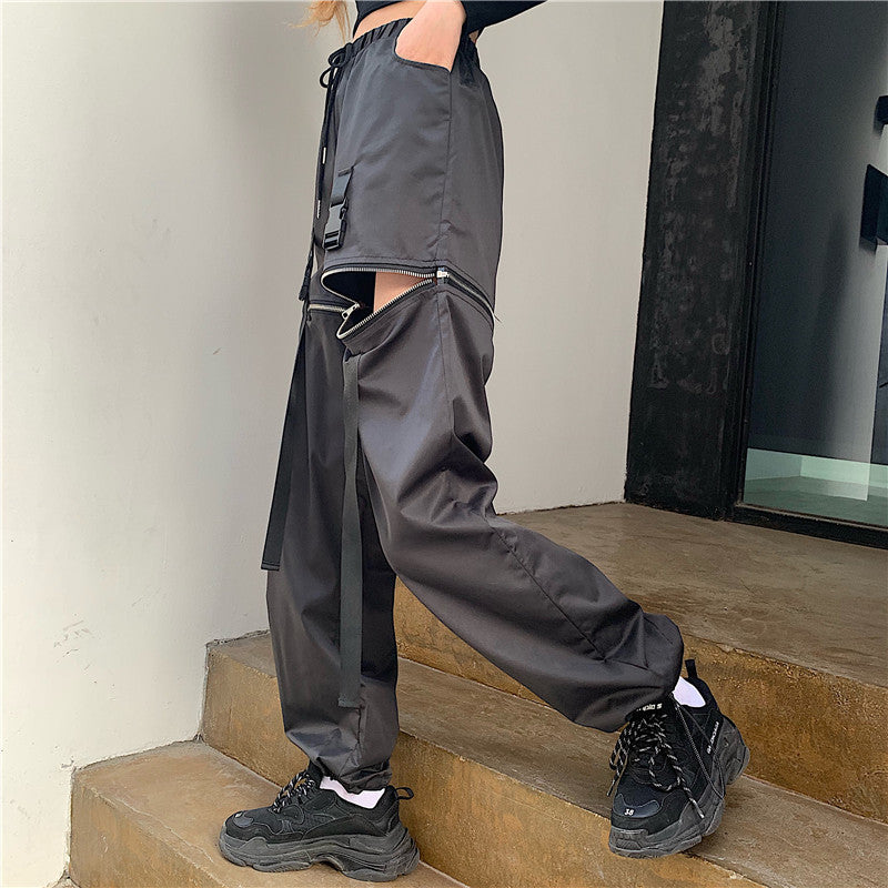 Punk Detachable Black Casual Pants DB5243