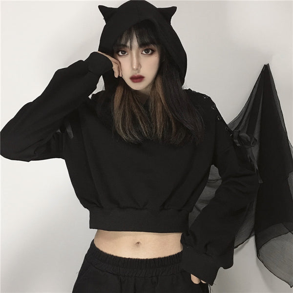 Dark little devil cat ear sweater DB7244