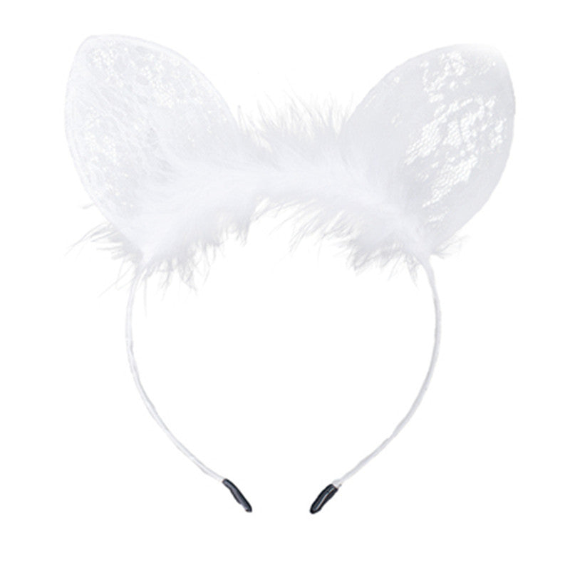 Cute rabbit ears lace headband DB6268