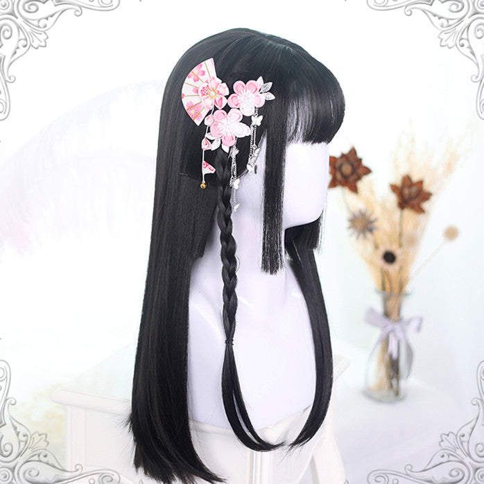 Lolita Natural black long straight wig  DB4349