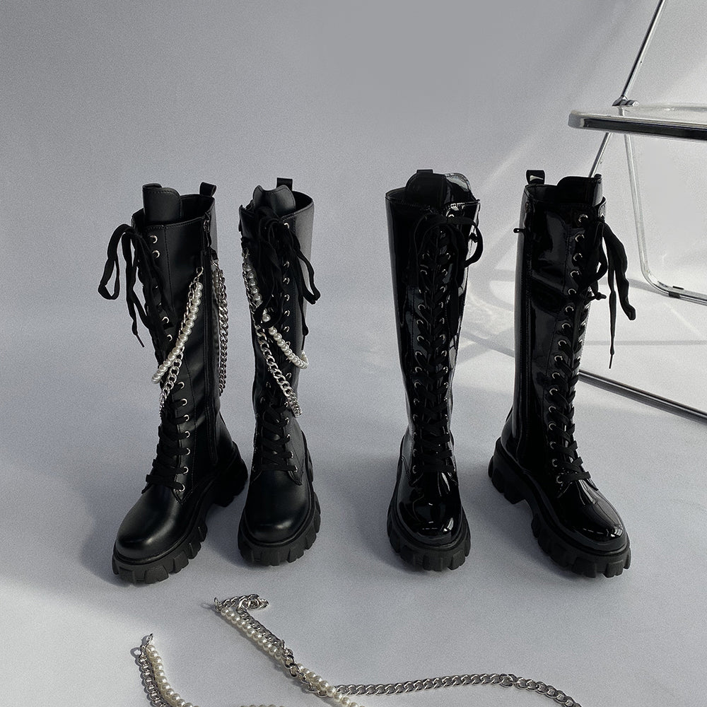 Chain high knight boots DB7278