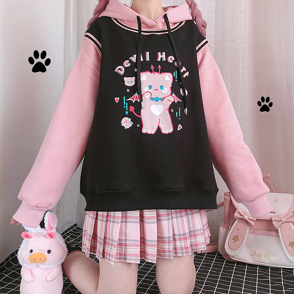 Cute fake two-piece sweater DB6396