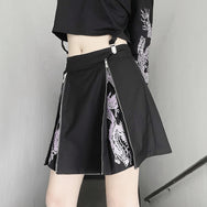Black zippered dragon skirt DB7274