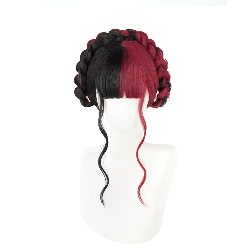 Red and Black Colorblock Wig DB7651