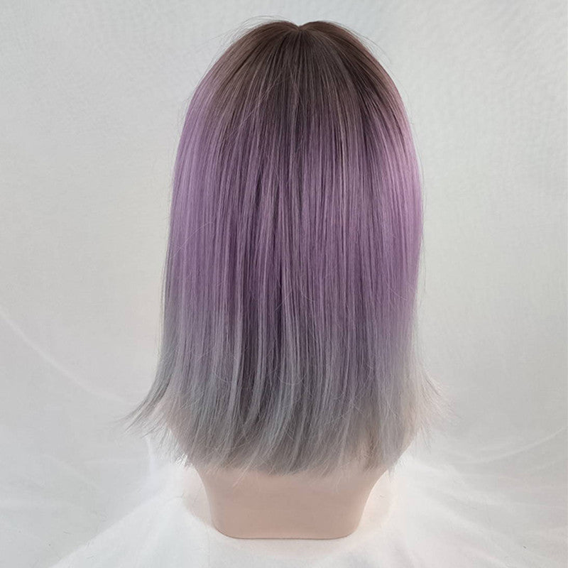 Harajuku purple gradient clavicle wig DB5973