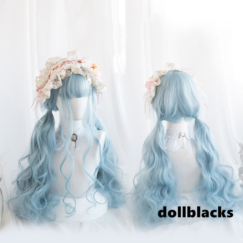 Lolita water blue curly hair wig DB4787