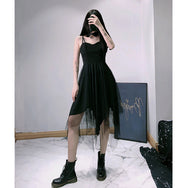 Dark mesh suspender skirt DB4153