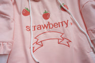 Strawberry embroidery color matching sweater DB5989