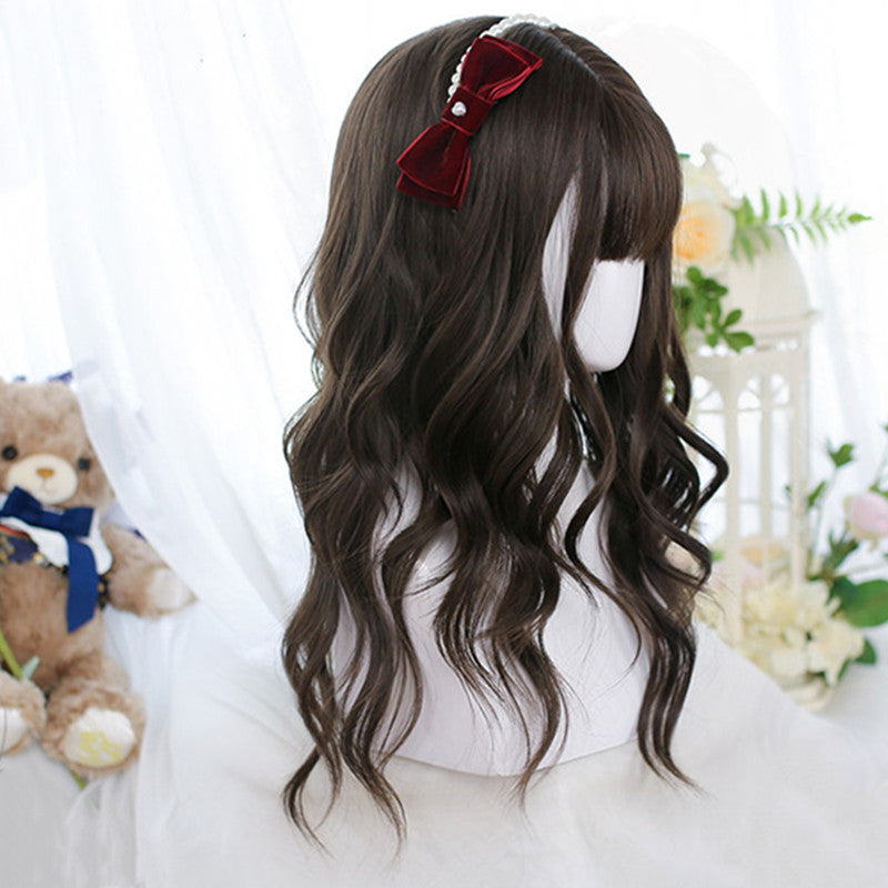 Long brown curly wig DB5461