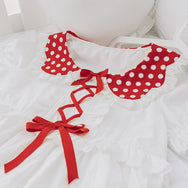 Cute red+white dress DB6042