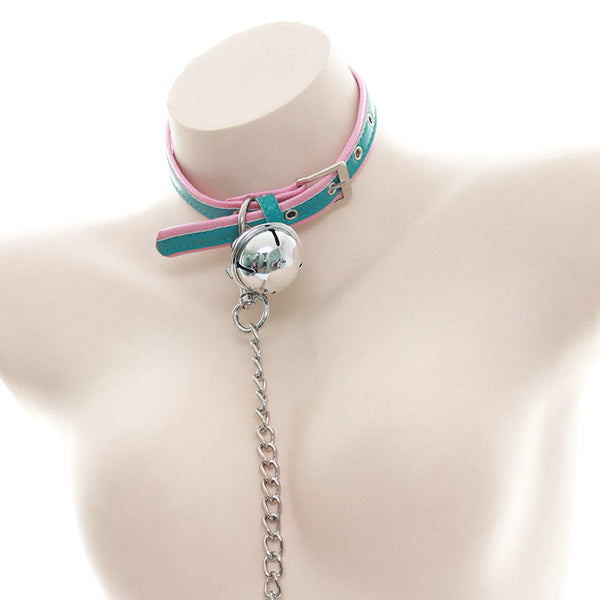 Pink blue bell collar DB5838