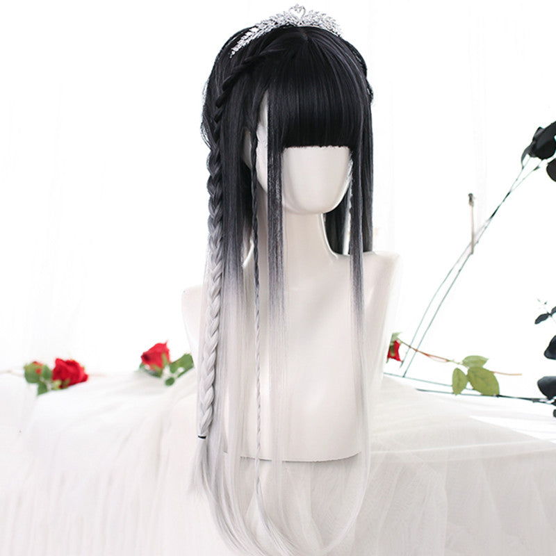 Harajuku natural black gradient wig DB6085
